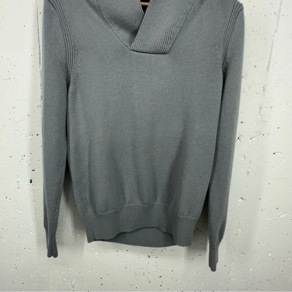 Banana Republic Men’s Size Large Gray Merino Wool Blend Shawl Collar Sweater